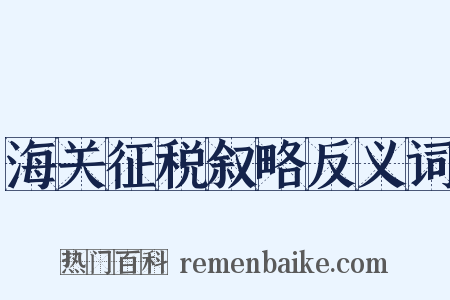 海关征税叙略反义词是什么意思的图片